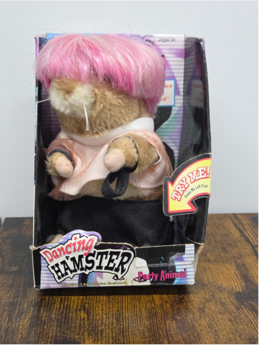 NIB Gemmy Pink-Haired Dancing Hamster Plush